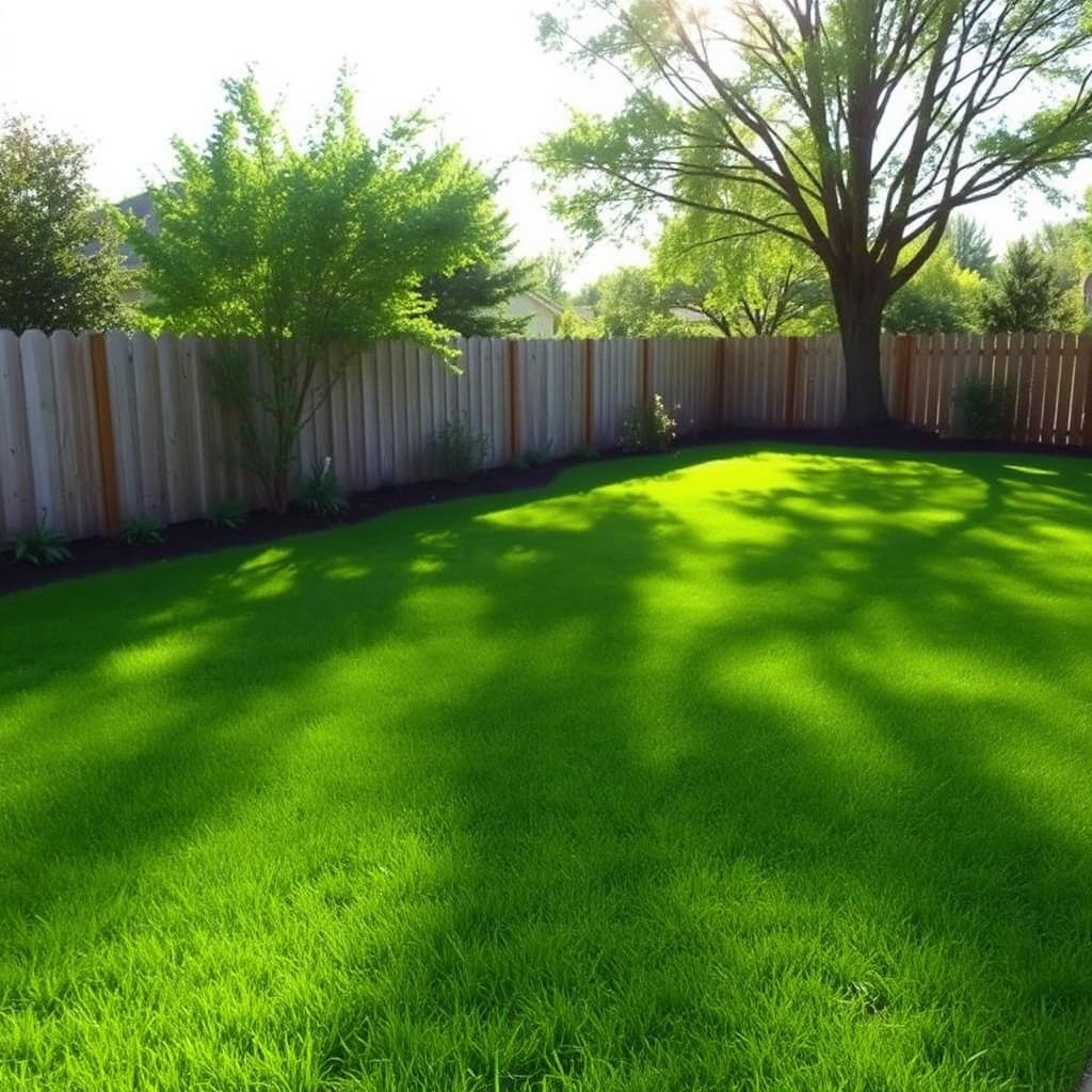 Pristine green backyard lawn after a professional dog waste cleanup
